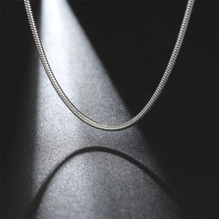 My Shape Round Snake Chain Necklace for Women Men Stainless Steel Link Chain 0.9mm 1.2mm 2mm Chains Choker Fashion Jewelry Gifts