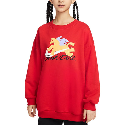 Nike genuine Horse Year Limited Edition Children's Fashion Printed Casual Loose Sweatshirt IQ3933-657