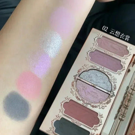 Flower Knows Butterfly Cloud Collar Collection Makeup 6Colors Eyeshadow Matte Fine Shimmer Pearl Glitter Eye Face Palette