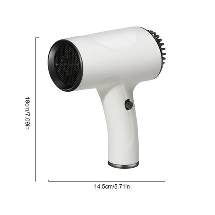 Cordless Portable Hair Dryer 500W, 2 Speed Hot & Cold Wind Blower, Low Noise Rechargeable for Travel, Home, Dorm & Women Men