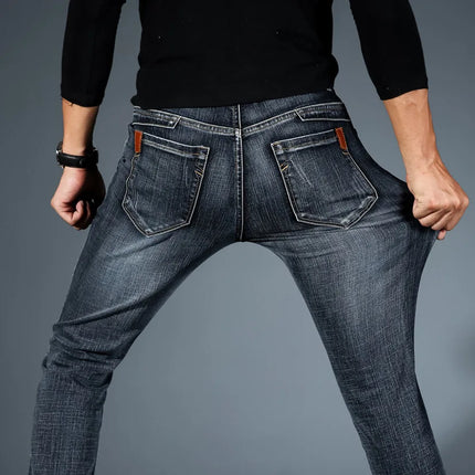 Professional Jeans Relaxed Straight Elastic Jeans Ultra Breathable Lightweight Jeans Casual Office Wide Denim Trousers.