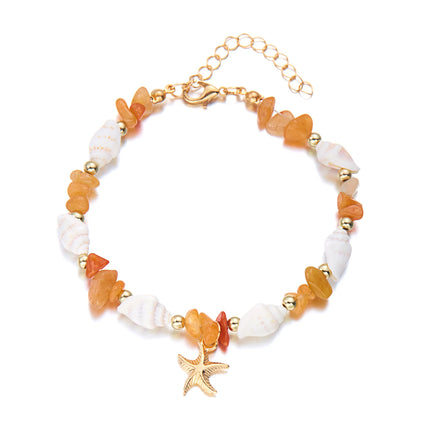 Boho Irregular Gravel Beaded Stone Anklets For Women Summer Ocean Beach Handmade Ankle Bracelet Foot Leg Chain Gift Accessories