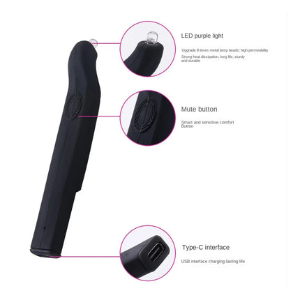 Ultraviolet UV Tweezers Eyelash Extension Grafting Curing Lamp with Press Switch Rechargeable