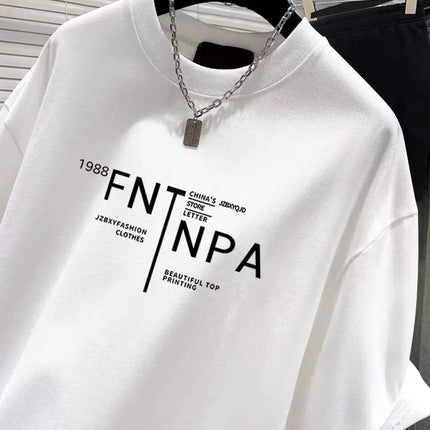 Women Clothing Fashion All-match 100 Cotton Top Summer Casual Loose Short Sleeve Tshirt Office Lady Chic Letter Print Basic Tees