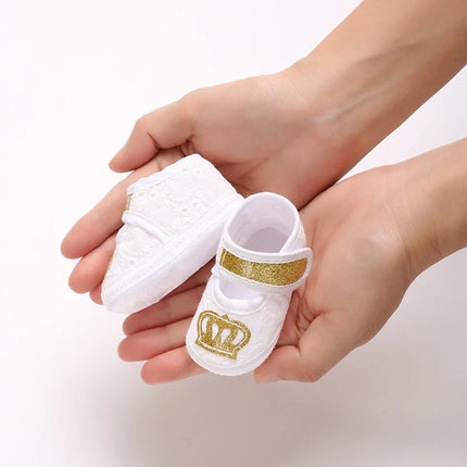 Newborn Baby's First Baptism Shoe: Newborn Boys and Girls' White Baptism Shoes Soft Sole Walking Shoes Multiple Styles-9CM/10CM
