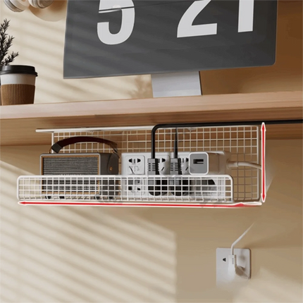 High Quality Under-desk Cable Management Tray No Drill Metal Wire Socket Storage with Clamp Desk Cable Organizer Office