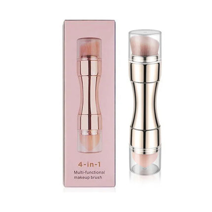4-in-1 Multifunctional Makeup Brush Set - Professional Portable Foundation Blush Eyeshadow Lip Brushes Travel Kit with Case