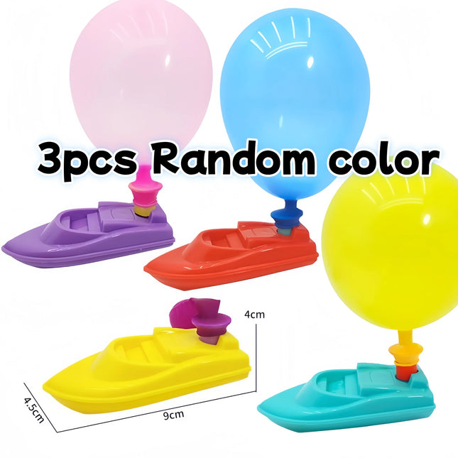 3PCS Colorful Balloon Powered Boat Boat Race Toy Funny Balloon Boat Outdoor Pool Party Beach Toys Gifts Pinata Filler Goodie Bag