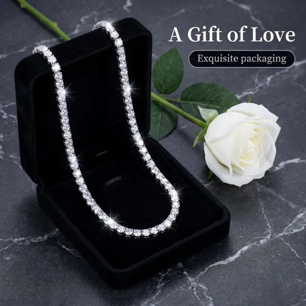 New D VVS1 925 Sterling Silver Moissanite Tennis Necklace Original with GRA Bracelets for Women Man Sparkling Party Jewelry