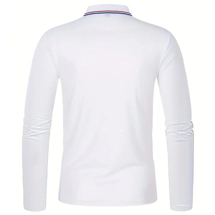 Men's Spring and Autumn Casual Breathable Comfortable Polo Shirt Hot Selling Fashion Men's Business Long Sleeve T-Shirt