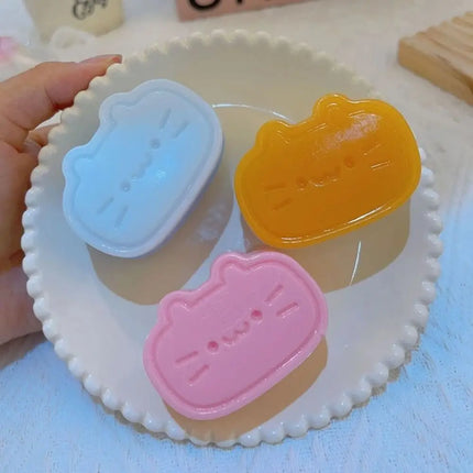 Sticky Cute Cat Cheese Bread Pinch Toy Pressure Relief Soft Fingertip Toy Relieving Squeeze Decompression Slow Rebound Toy