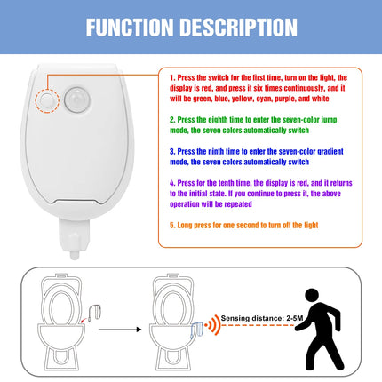 LED Toilet Lights PIR Sensor Washroom LED Night Light RGB Toilet Seat Waterproof Backlight For Home Bathroom Decorate Night Lamp