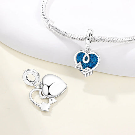 Orstarry Charm Silver 925 Beads Blue Series Fit Bracelet Charms DIY Original Fashion Pendants For Women Jewelry Trendy Gifts