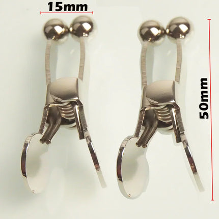 1 Pair BDSM Ball Tipped Pincher Nipple Clamps Metal,Stainless Steel Labia Nipple Clips,Sex Toys Couples,Bondage,Role Play,1 Pair