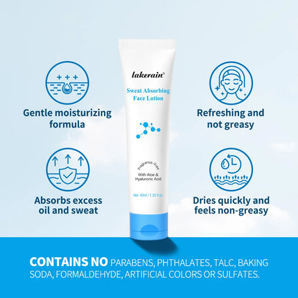 Sweat Absorbing Face Lotion Matte Finish 40ml Long Lasting Sweat Control Absorbs Excess Oil With Antioxidants Nourish Makeup Bas