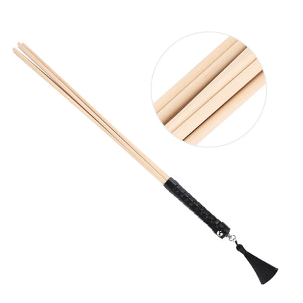 New 50CM Natural Rattan Long Straight Whip Riding Crop Flogger Black PU Leather Tassels Handle Cover Paddle for Horse Training