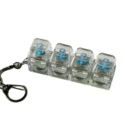 4/9 Keys Stress Relief DIY Button Keycap Fidget Keychain Toys Gift Mechanical Keyboard Axis Tester LED Keyboard Key Toy