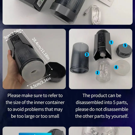Automatic Male Masturbator Penis Pump - Upgrade Electric Pocket Pussy Stroker with 7 Sucking 7 Thrusting Rotating & Vibratin