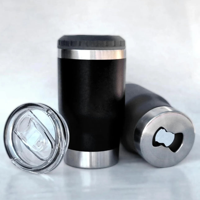 4 in 1 Insulated Can Cooler Universal for 12 oz Cans, Slim Cans, and Bottles, Double Wall Insulated Cool Summer Ice Bottle Cup