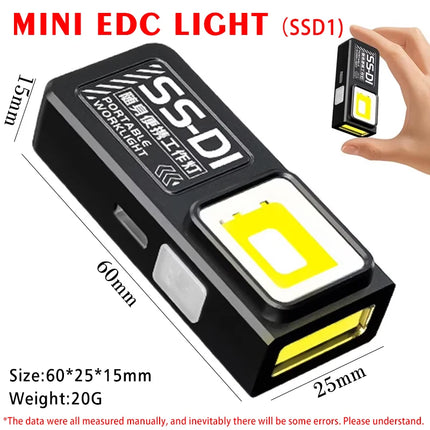 Mini Keychain EDC Flashlight Rechargeable Magnetic Torch Super Bright Pocket LED Torch Pen Clip Headlamp Outdoor Fishing Lamp