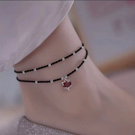 PANJBJ 925 Silver Color Mosubi Zircon Anklet For Women Girl Simplicity Retro Exquisite Jewelry Birthday Gift Dropshipping