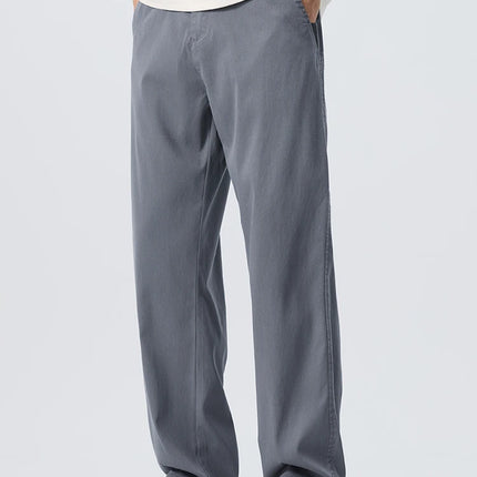 Lyocell Ultra-thin Ice Silk Trousers Men's Summer Loose Straight Cool Breathable Daily Sports Casual Trousers Fashion Korean