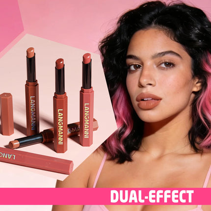 Peach Nude Velvet Matte Lipstick 12 Color Waterproof Lipstick Pencil Long-Lasting Highly-Pigment Rose Wood Lip Stain Tint Makeup