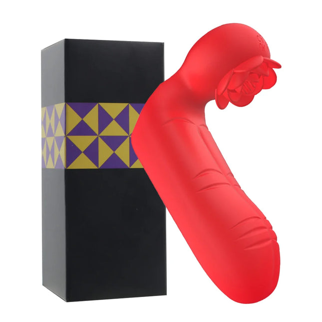 10-Frequency Rose Double Vibration Finger Cover for Female Clitoral Stimulation G-Spot Anal Massage Sex Toy Adult Product