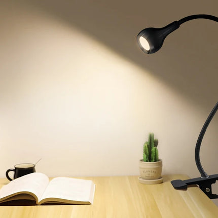Flexible Table Lamp USB Power Lamp Reading Book Light With Holder Clip Study Reading Lamps Bedside Table Bedroom Decor Nightlamp