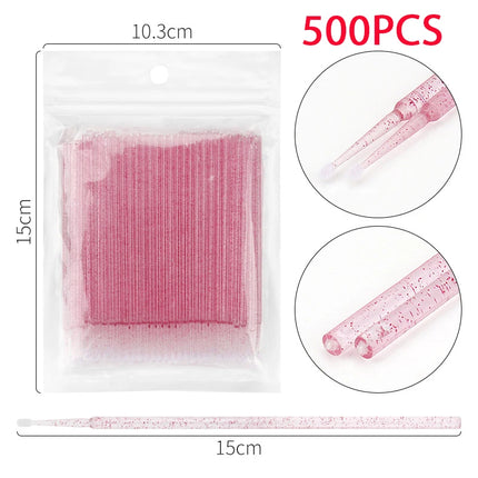 500/1000PCS Micro Brushes Eyelash Brushes Crystal Swab Microbrushes Eyelash Extension Tools Grafting Lash Removing Applicators