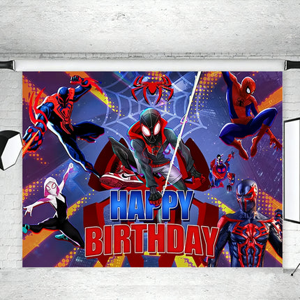 Superhero Themed Customized Boys Birthday Outdoor Party Decoration Banner ProvidedP Portrait Photography Background Studio Props