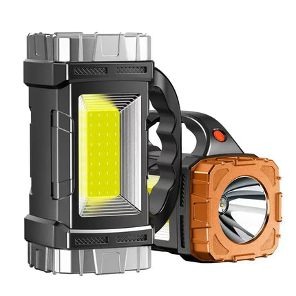 Powerful Handheld Flashlight USB Rechargeable Torch Super Bright Solar COB Floodlight Outdoor Portable Emergency Camping Lamp