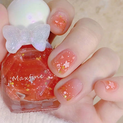 Maxfine Small Diamond Nail Polish Set Wholesale No-bake Long-lasting Water-based Nail Polish Novice Practice Can Be Torn