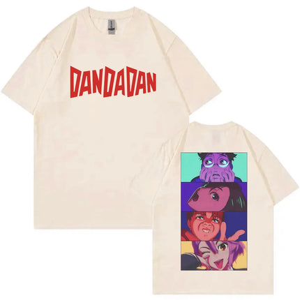 Japanese Funny Anime Dandadan T-shirt Men Women Clothing Cartoon Short Sleeve Tops High Quality Cotton Oversized Tees for Fans