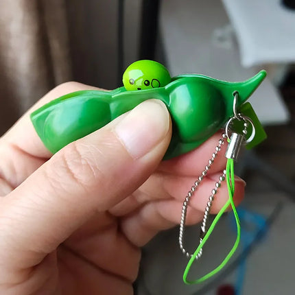 2PCS Fidget Toys Squeeze Pea Beans Keychain ADHD Decompression Toy Novelty Gifts Adults Children Juguetes Antiestrés Autismo