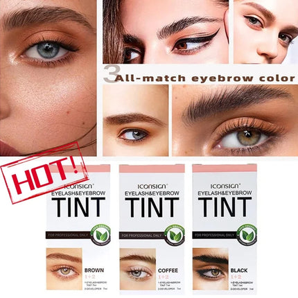 3 Colors Eyelash Eyebrow Dye Tint Kit Lasting Fast Tint Brow Dye Gel Eyebrow Cream Brow Enhancers  Mascara Makeup Tool New