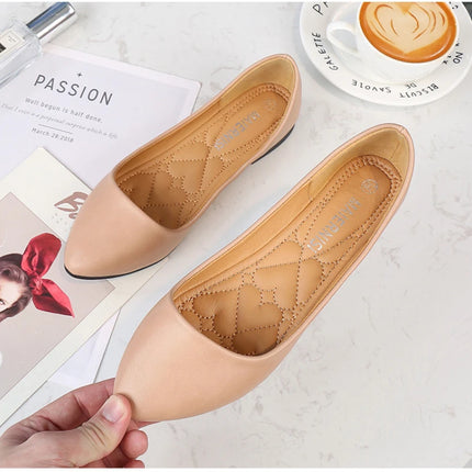 New Flat Heel Pointed Toe Flat Shoes Korean Style Fashionable Shallow Mouth Large-Size Casual Shoes Comfortable And Breathable
