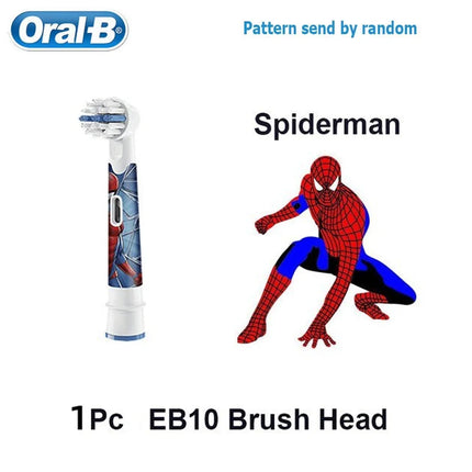Oral B EB10 Kids Electric Toothbrush Replacement Heads Tiny Round Head Soft Bristle Teeth Cleaning Brush Refill Spiderman Frozen