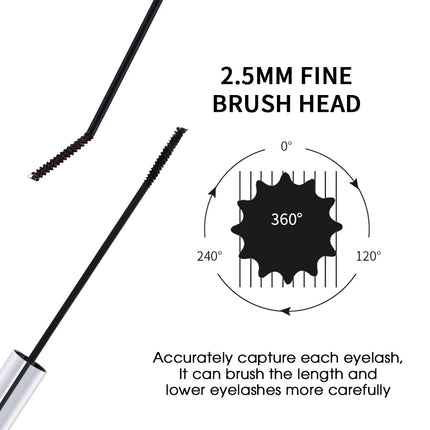 Ultra-Fine Small Brush Mascara Lengthen Eyelashes Curling Thick Waterproof Natural Black Brown Lashes Extension Korean Cosmetics