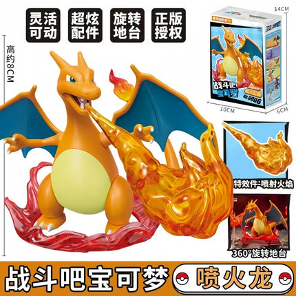 Keeppley Pokemon Fight! Serie Building Block Toys Dragonite Garchomp Gardevoir Charizard Gengar Eevee Action Assembly Model Toys