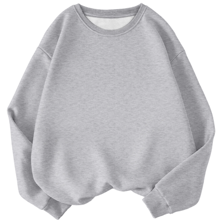 Women's Light Gray Oversized Crewneck Sweatshirt Loose Fit Casual Pullover