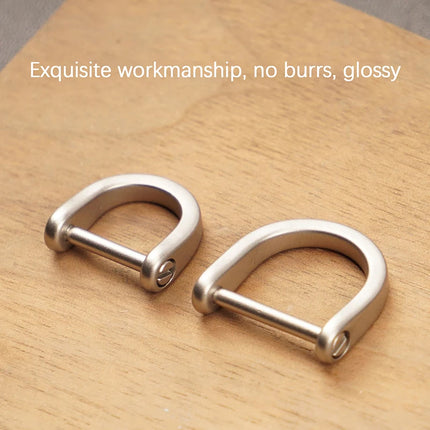 Titanium D Ring Key Shackle U Shape Key Ring Horseshoe Clasp For Car Fob DIY Leather Key Organizer Keychain