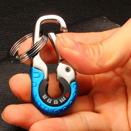 3pcs Keychain Men Stainless Steel Buckle Outdoor Carabiner Climbing Tool Double Ring Car Fishing Hook Key Ring Accessories