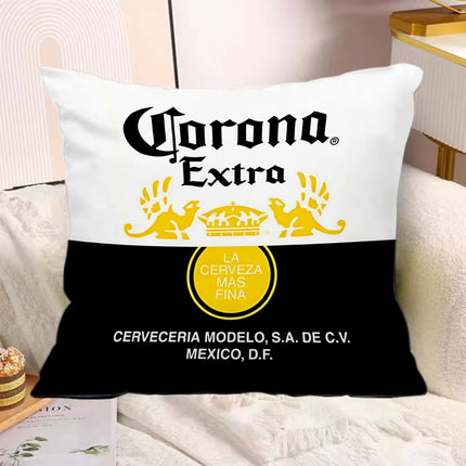 Hot Beer Pillow Covers Cartoon Sofa Decorative Home Double-sided Printing Short Plush Cute Cushion C-Corona E-Extra Cover