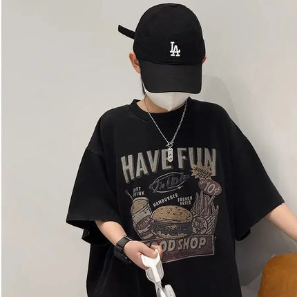 Pure Cotton Children's T-shirt Short Sleeve Boys Summer Fashion Print Top Crew Neck Casual Style Kids Clothing from China