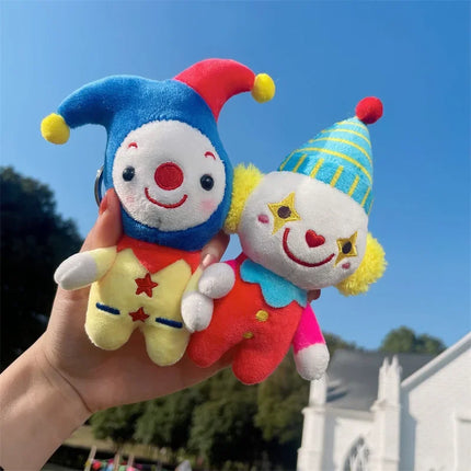 Women Man Personality Cute Joker Stuffed Toy Key Chains Lovely Circus Clown Cloth Doll Girls Handbag Ornament Funny Keychains