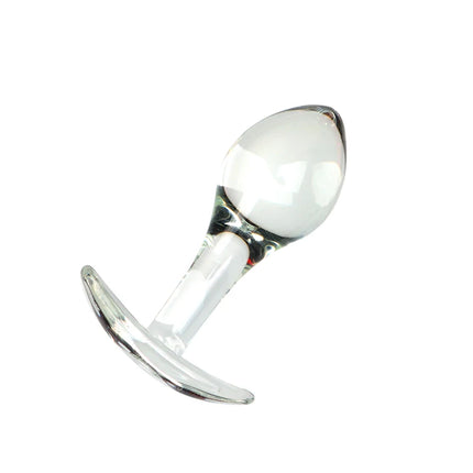 VaHppy Glass anal plug Adult sex toysGIFT lubricant 10g 2.7-3.5cm Gay Women Masturbation Transparent Smooth Easy enter No pain
