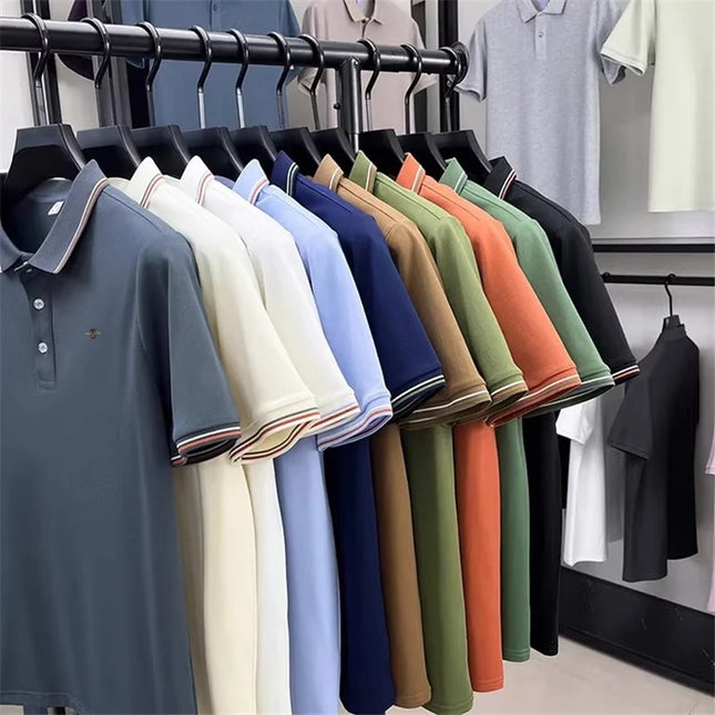 Designer Brand Men's Polo Shirt Lapel Short Sleeve Summer New Bee Embroidery T-Shirt Fashion Leisure Business Menswear Clothing