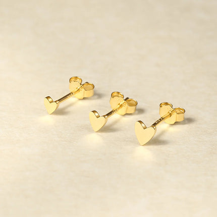 BOAKO 3 Piece 925 Sterling Silver Earrings Set For Women Mini Stud Earring 18K Gold Plated Fine Jewelry Boucle Oreille Femme