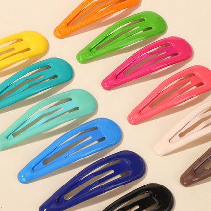 50Pcs Random color waterdrop hair bb clips for girls bangs basic simple alloy hairpins kids hair accessories